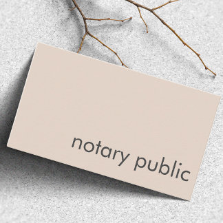 Modern, Minimal Beige & Grey Add QR Code Notary Business Card