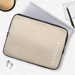 Modern Minimal Beige Personalised Name Laptop Sleeve<br><div class="desc">Modern Minimal Beige Personalised Name laptop sleeve. Elevate your device with this chic accessory featuring a clean,  minimalist design in timeless beige. Customise it with your name for a unique touch. Crafted for style and protection,  this laptop sleeve is perfect for those who appreciate simplicity and personalisation.</div>