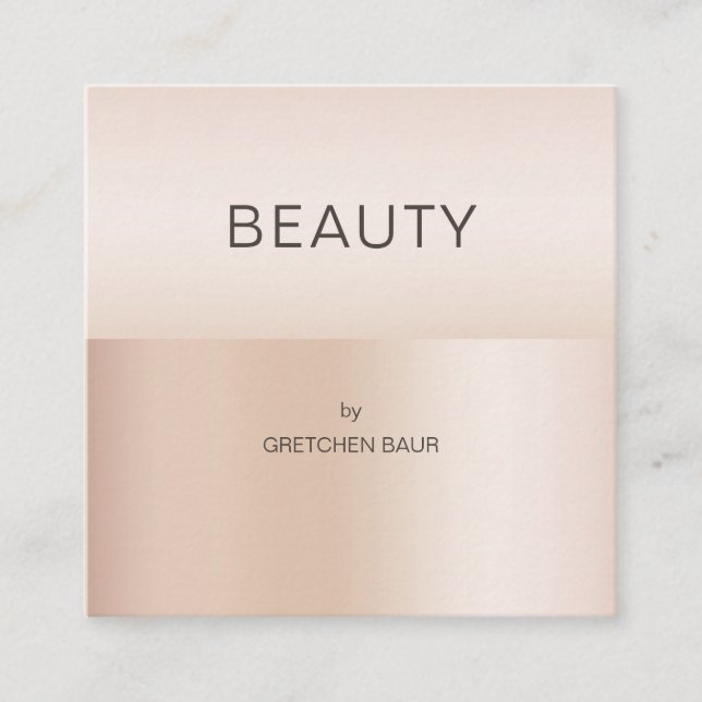 Modern Minimal Beige Skin Colour Square Business Card (Front)