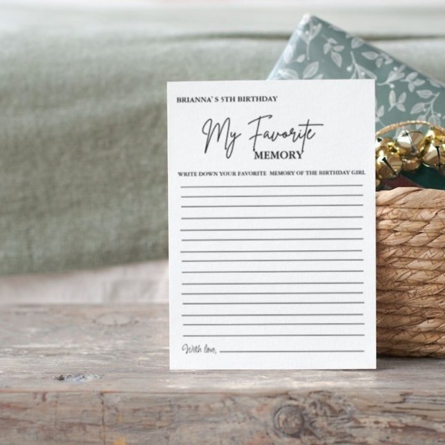 Modern Minimal Birthday Favourite memory game card (Creator Uploaded)