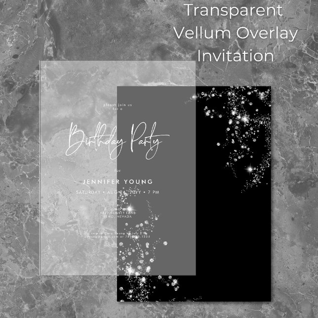 Modern Minimal Birthday Transparent Vellum Invitations (Creator Uploaded)
