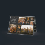 Modern minimal black 11 photo botanical family holiday card<br><div class="desc">Merry Christmas. Modern minimal multi photo watercolor foliage script holiday card. Hand painted eucalyptus,  minimal foliage and modern rustic rattan wreath give this holiday card a luxurious feel. In classy sage green,  black,  green,  browns and greys. Year in review 11 photo design.</div>