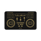 Modern minimal black and gold dj music turntable