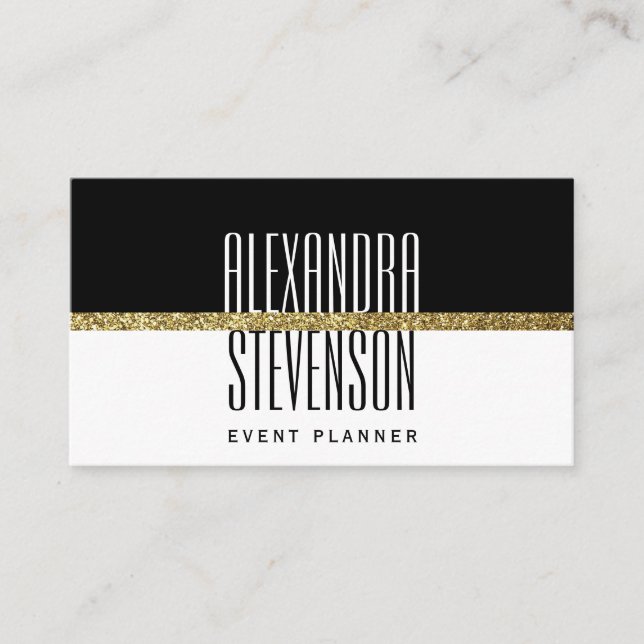 Modern Minimal Black and White Professional Business Card (Front)