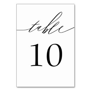 Modern minimal black and white table number