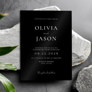 Modern Minimal Black and White Wedding Acrylic Invitations