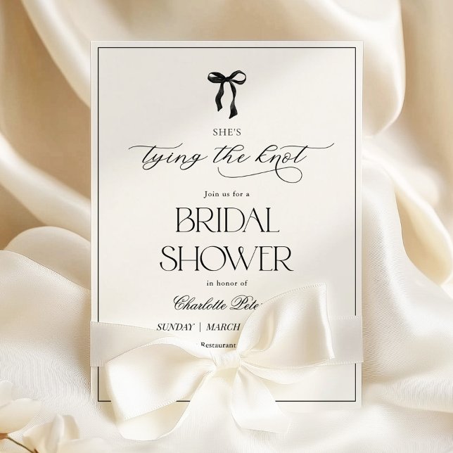 Modern Minimal Black Bridal Shower Invitation (Creator Uploaded)