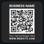 Modern minimal black custom QR code professional Square Sticker<br><div class="desc">Modern minimal black custom QR code professional</div>