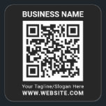 Modern minimal black custom QR code professional Square Sticker<br><div class="desc">Modern minimal black custom QR code professional</div>