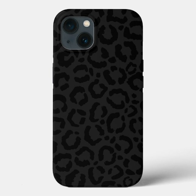 Modern Minimal Black Leopard Print Case-Mate iPhone Case (Back)