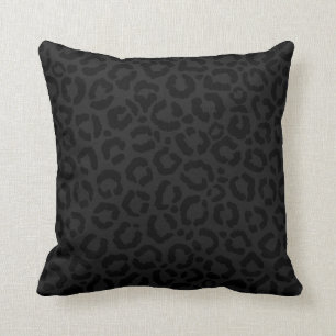 Modern Minimal Black Leopard Print Cushion