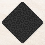 Modern Minimal Black Leopard Print Paper Coaster<br><div class="desc">This modern and minimal design is perfect for the stylish and trendy woman. It features a charcoal black and dark black leopard cheetah animal print pattern. It's cool, unique, contemporary, and fashionable. ***IMPORTANT DESIGN NOTE: For any custom design request such as matching products, colour changes, placement changes, or any other...</div>