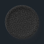 Modern Minimal Black Leopard Print Paper Plate<br><div class="desc">This modern and minimal design is perfect for the stylish and trendy woman. It features a charcoal black and dark black leopard cheetah animal print pattern. It's cool, unique, contemporary, and fashionable. ***IMPORTANT DESIGN NOTE: For any custom design request such as matching products, colour changes, placement changes, or any other...</div>
