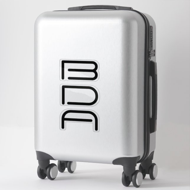 Modern Minimal Black Monogram Name (Suitcase)
