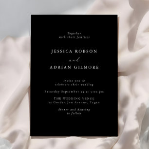 Modern Minimal Black Wedding Invitation