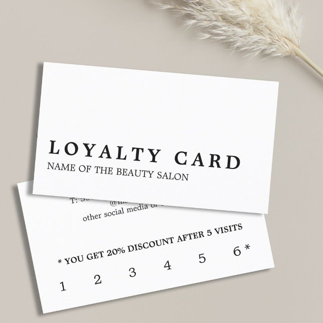 Modern Minimal Black White Beauty Loyalty Card (Creator Uploaded)