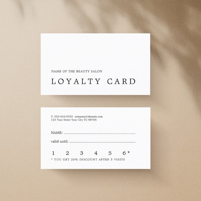 Modern Minimal Black White Beauty Loyalty Card (Creator Uploaded)