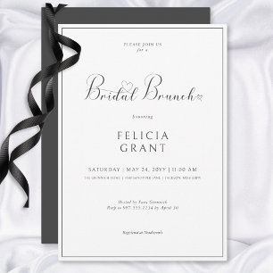 Modern Minimal Black & White Bridal Brunch Invitation