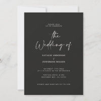 Modern minimal black white detail QR code wedding