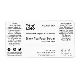 Modern Minimal Black & White Face Serum Product