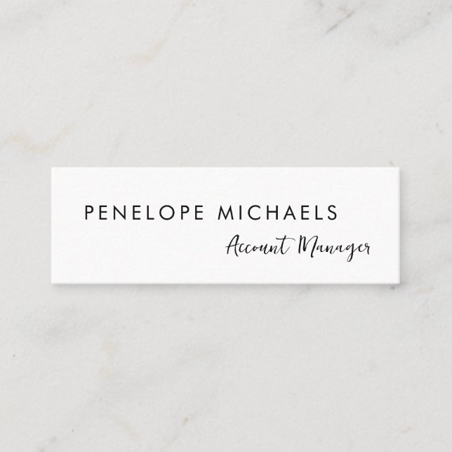 Modern Minimal Black White QR Code Professional Mini Business Card (Front)