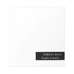 Modern Minimal Black White Stylish Design Notepad