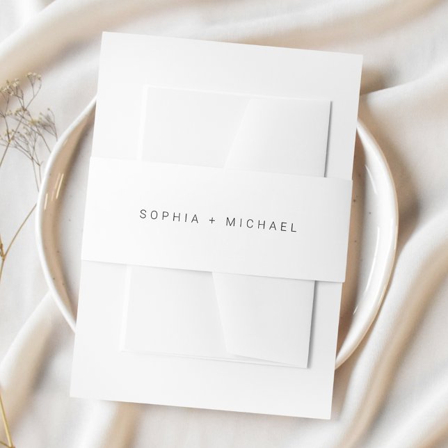 Modern Minimal Black White Wedding Invitation Belly Band (Creator Uploaded)