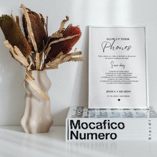 Modern Minimal Blow up their phone wedding photo  Poster