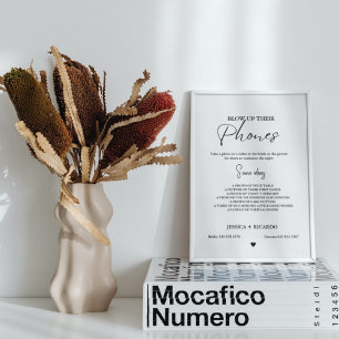 Modern Minimal Blow up their phone wedding photo  Poster