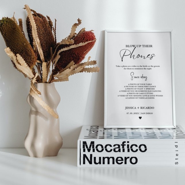 Modern Minimal Blow up their phone wedding photo  Poster (Creator Uploaded)