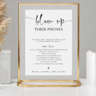 Modern Minimal Blow Up Their Phones Wedding Sign