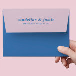 Modern Minimal Blue & Purple Personalised Wedding Envelope<br><div class="desc">Our minimal,  bold retro style wedding envelope is perfect for the trendy couple who loves standing out and making a bold statement. Our design features a bluer and purple colour combo. Customise with couples' names and address. Designed by Moodthology Papery</div>