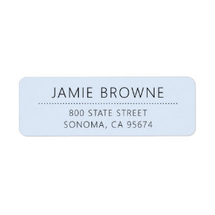 Modern Minimal Blue Return Address