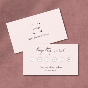 Modern Minimal Blush Pink Hair stylist Loyalty Card