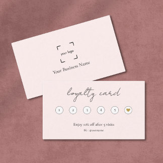 Modern Minimal Blush Pink Hair stylist Loyalty Card