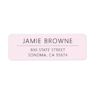 Modern Minimal Blush Pink Return Address