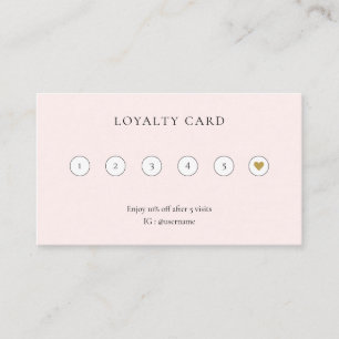 Modern Minimal Blush Pink Scissor Hair stylist Loyalty Card