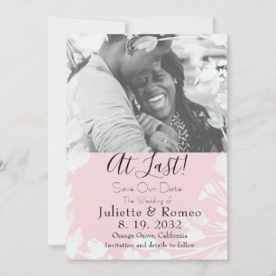 Modern Minimal Blush Velum Floral Photo Save The Date