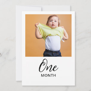 Modern Minimal Boho 1st Birthday photo Holiday Card