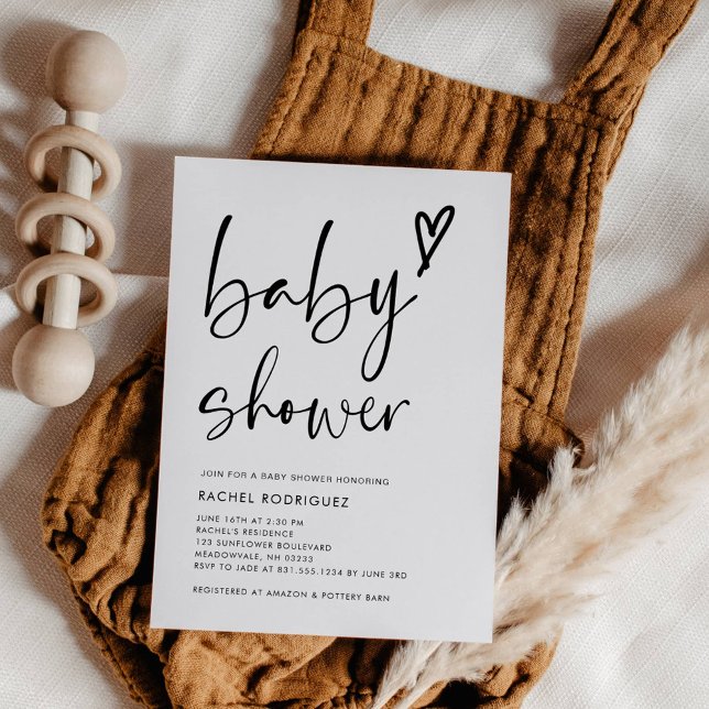 Modern Minimal Boho Baby Shower Invitation (Creator Uploaded)