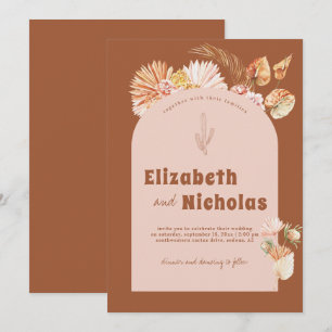 Modern Minimal Boho Desert   Terra Cotta Invitation