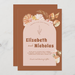 Modern Minimal Boho Desert   Terra Cotta Invitation