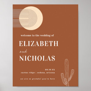 Modern Minimal Boho Desert   Terra Cotta Welcome Poster