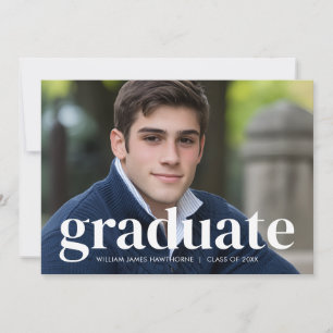 Modern Minimal Bold Classic Photo Graduation Announcement