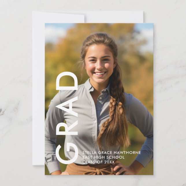 Modern Minimal Bold Grad  Announcement (Front)