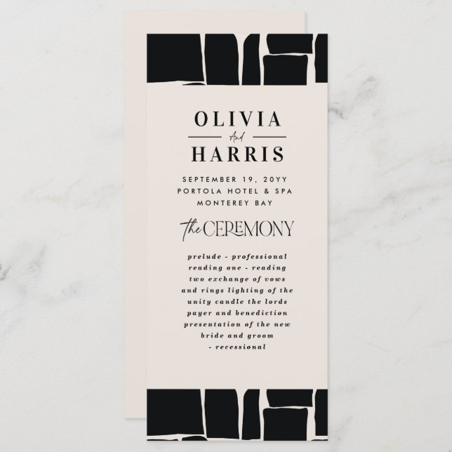 Modern minimal bold graphic black & white wedding (Front/Back)