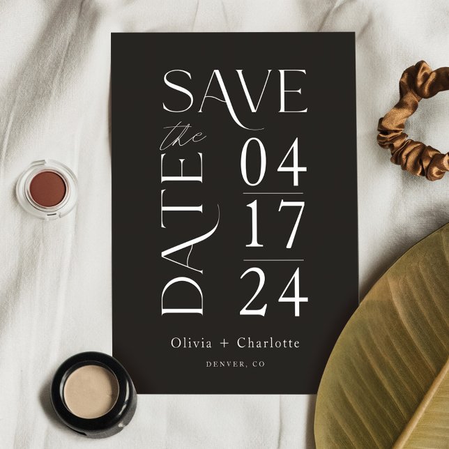 Modern Minimal Bold Save the Date Typographic (Creator Uploaded)