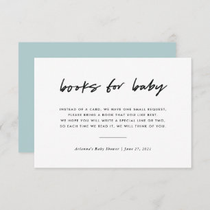 Modern Minimal Book Request Insert   Blue Invitation