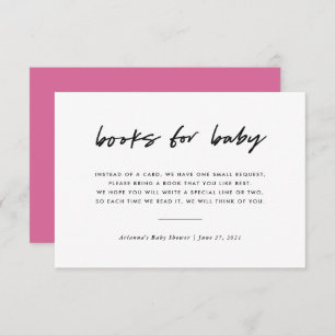 Modern Minimal Book Request Insert   Pink Invitation