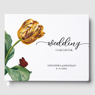 Modern Minimal Botanical Tulip Wedding Guest Book